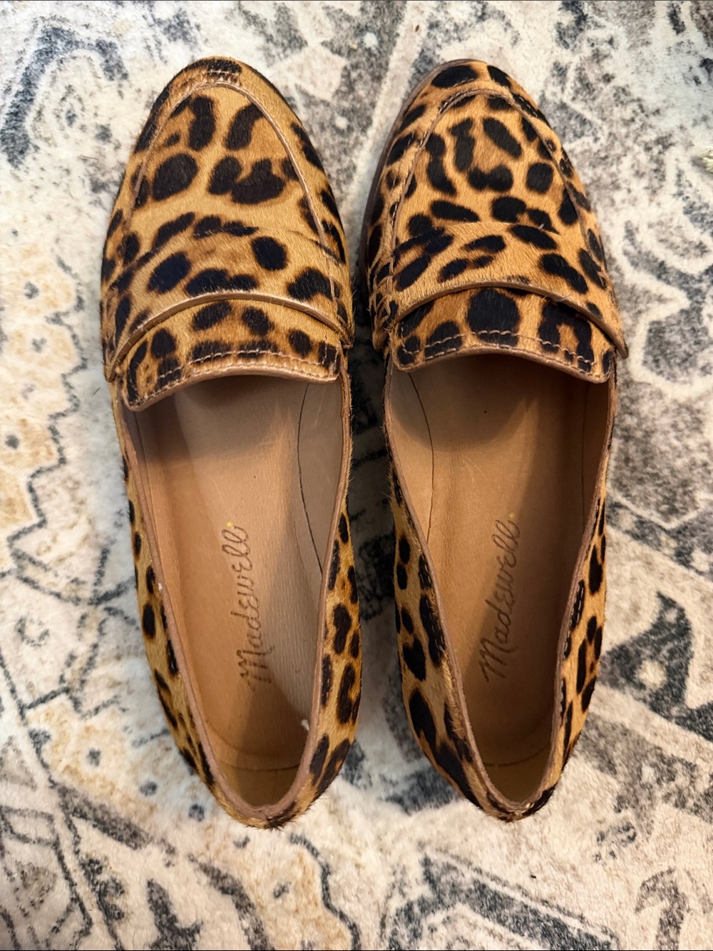 Madewell  Leopard Print Slip-Ons in Tan and Black